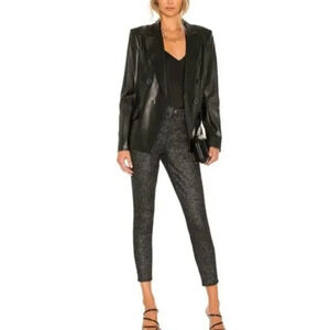 L'AGENCE Revolve Margot High Rise Skinny Pants Size 27 Black Silver Check NWOT